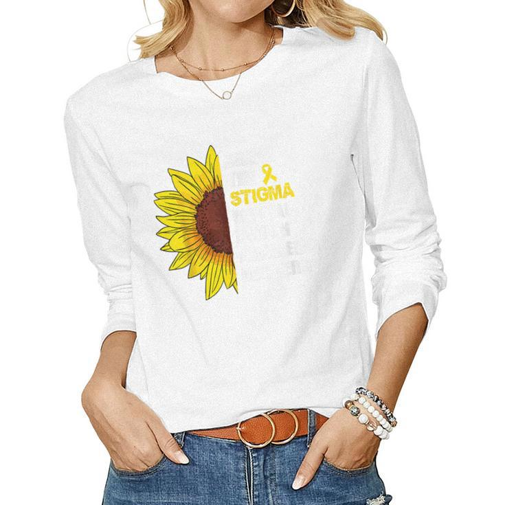 Break The Stigma Mental Health Awareness Matters Sunflower Women Long Sleeve T-shirt