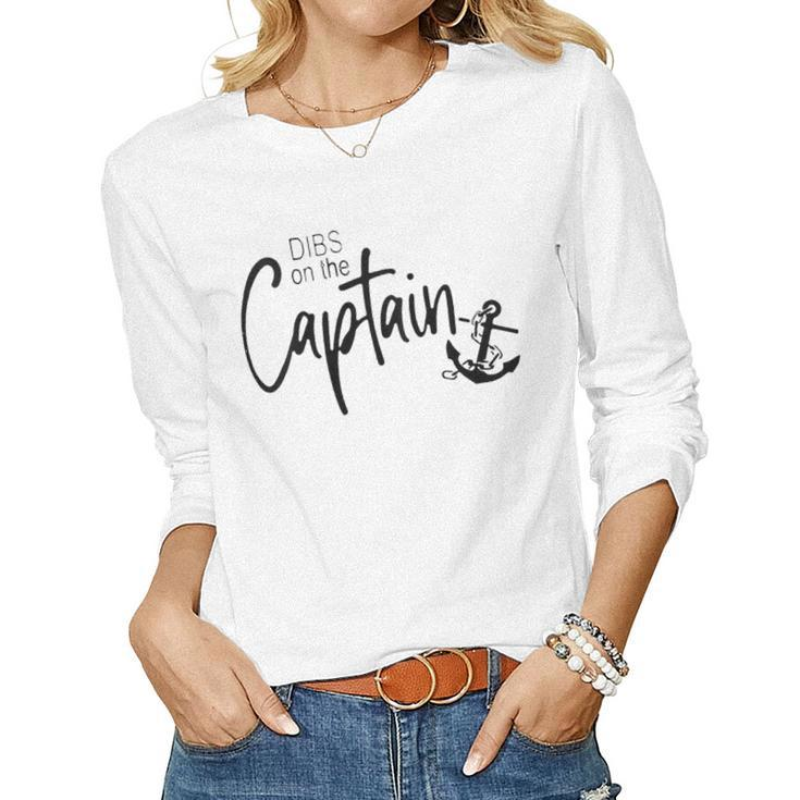 Womens Captain Wife Dibs On The Captain Women Long Sleeve T-shirt
