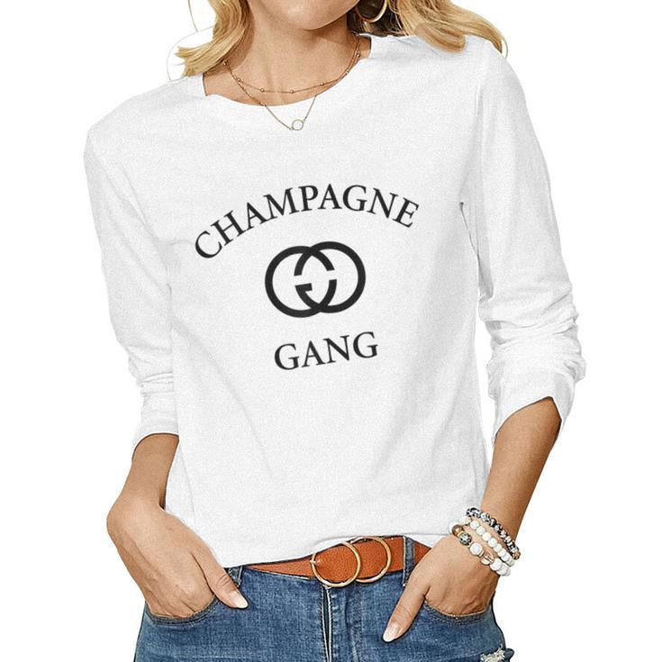 Champagne Gang Mom Womens Girlfriend Mothers Women Long Sleeve T-shirt