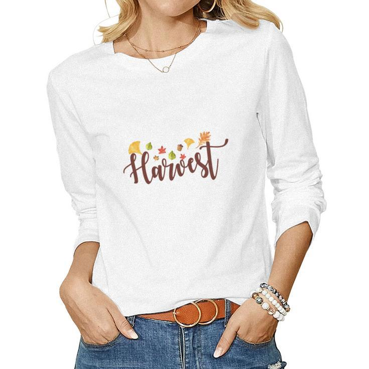 Fall Harvest Autumn Gifts Women Graphic Long Sleeve T-shirt - Thegiftio