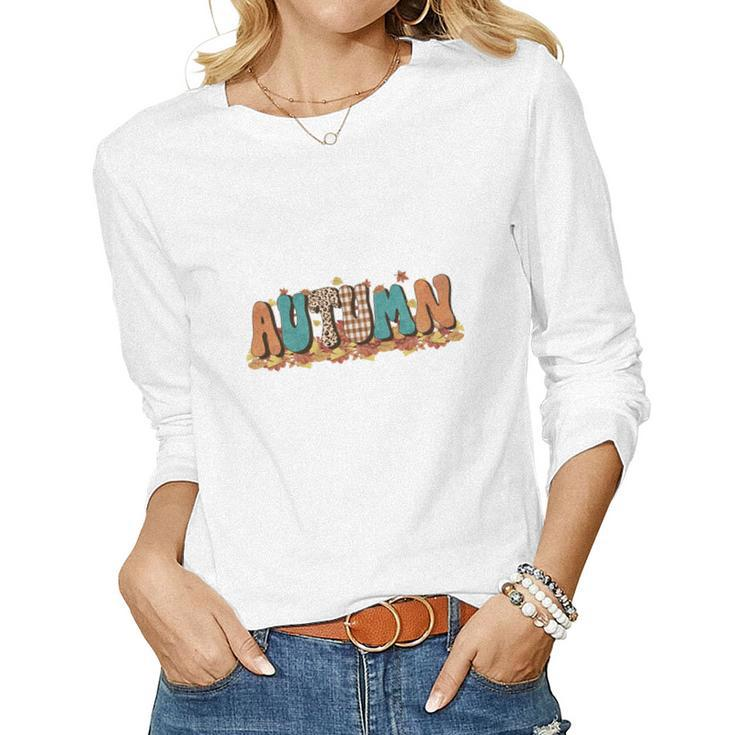 Fall Retro Autumn Gifts Women Graphic Long Sleeve T-shirt