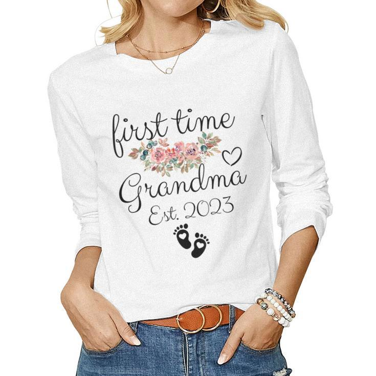 First Time Grandma 2023 New Granny 2023 Women Long Sleeve T-shirt