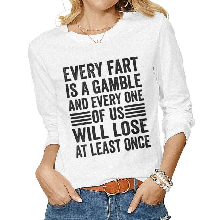 Funny Fart Gifts For Dad Mom N Boys Girls Kids - Farting  Women Graphic Long Sleeve T-shirt