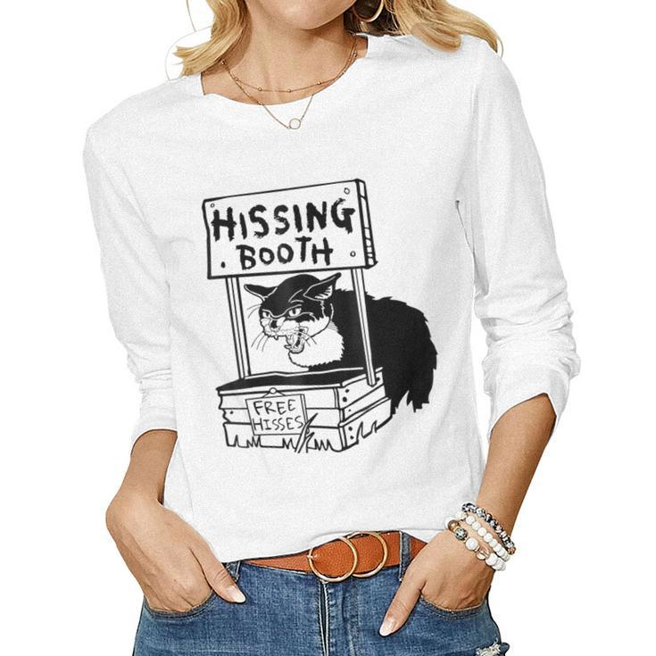 Funny Hissing Booth Kitten Kitty Cat Furmom Furdad Women Men  Women Graphic Long Sleeve T-shirt - Thegiftio