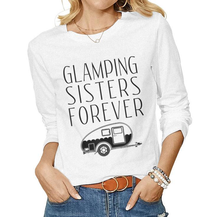 Glamping Sisters Family Camp Glamper Apparel Women Long Sleeve T-shirt