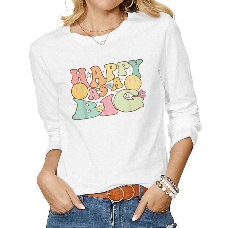 Happy As A Little Big Sorority Reveal Retro Flower Happy T Women Long Sleeve T-shirt