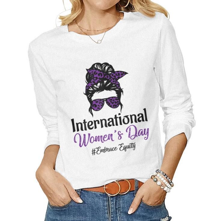 Womens International Womens Day 2023 8 March 2023 Embrace Equity Women Long Sleeve T-shirt