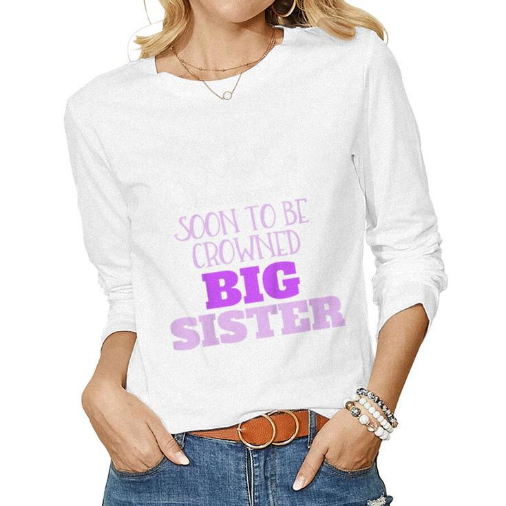 Kids Big Sister Baby Reveal Pregnancy Sibling Women Long Sleeve T-shirt