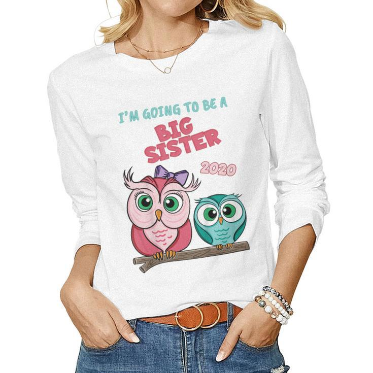 Kids Going To Be A Big Sister 2020 Owl Women Long Sleeve T-shirt