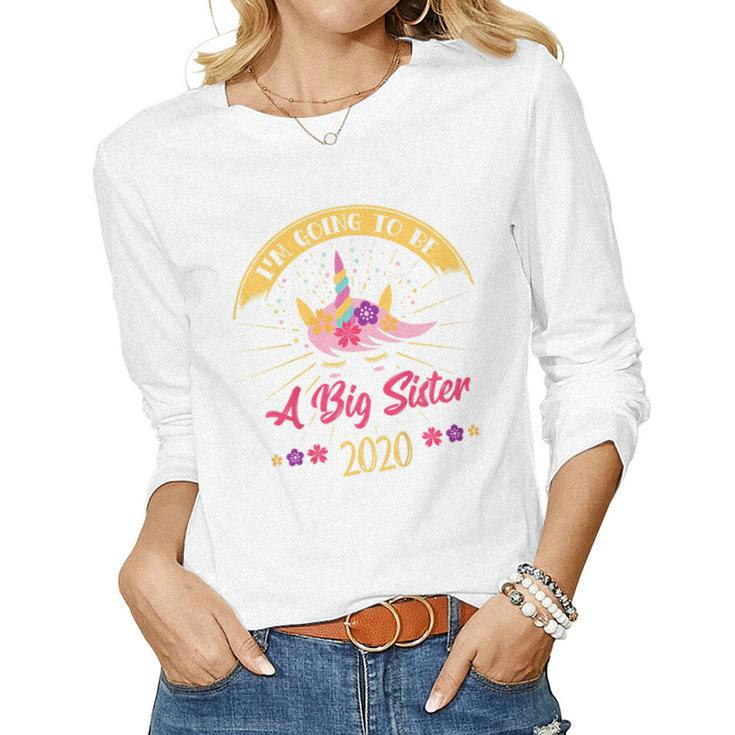 Kids Im Going To Be A Big Sister 2020 Toddler Unicorn Promoted Women Long Sleeve T-shirt