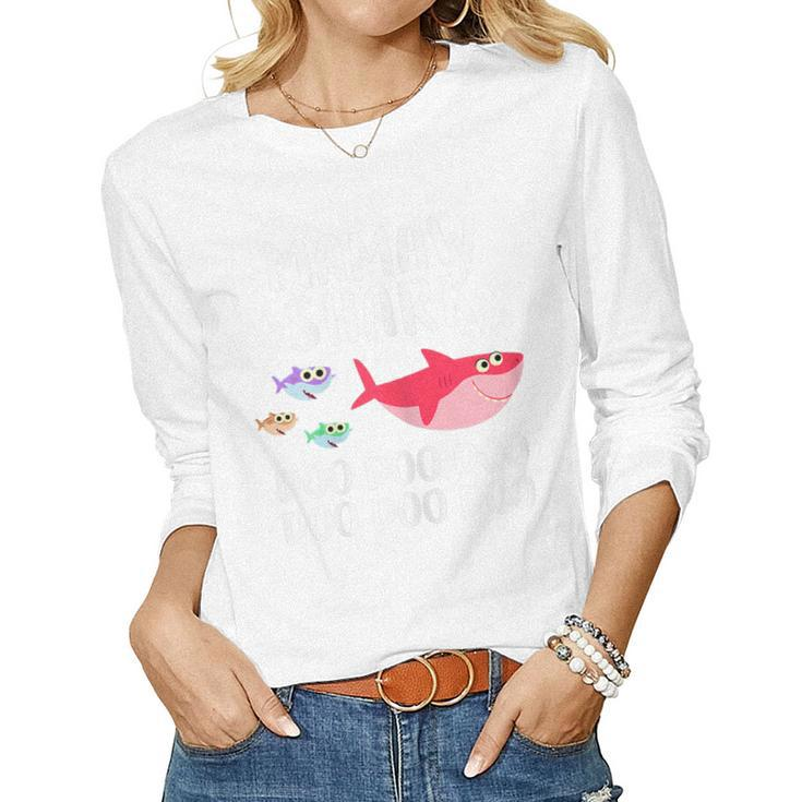 Mamaw Shark Shirt For Matching Family Tee Women Long Sleeve T-shirt