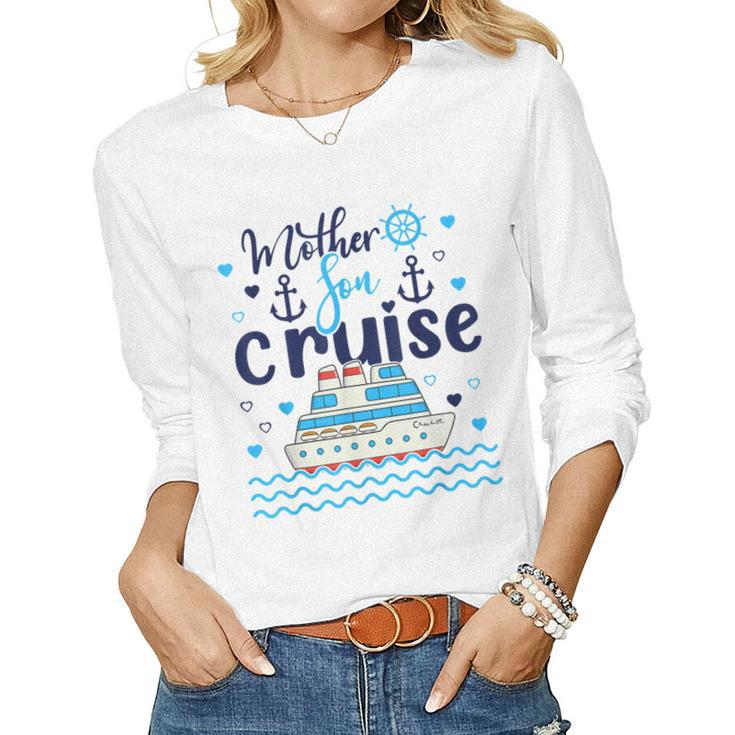 Mother Son Cruise 2023 Family Vacation Mom Son Trip Matching Women Long Sleeve T-shirt