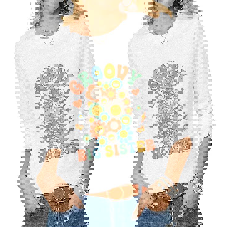 Retro Groovy Big Sister Groovy Birthday Matching Family Women Long Sleeve T-shirt