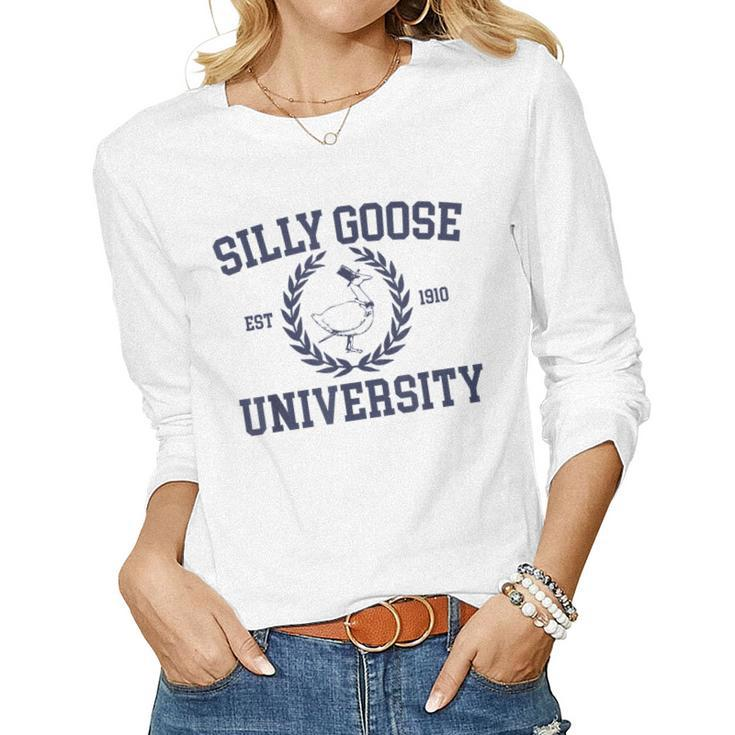 Silly Goose University Mens Womens Silly Goose Meme Clothing Women Long Sleeve T-shirt