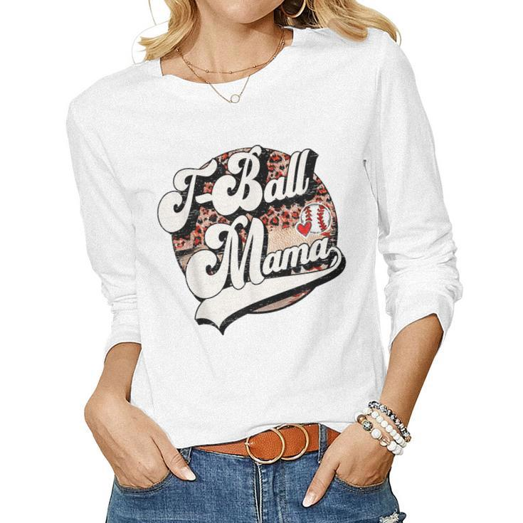 T-Ball Mama Vintage T-Ball Family Matching  Women Graphic Long Sleeve T-shirt