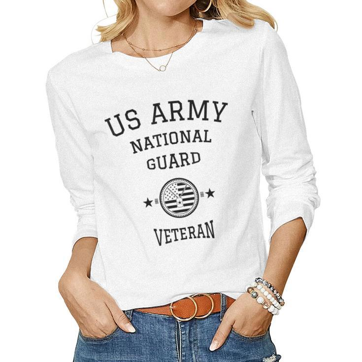 Us Army National Guard American Flag Retired Army Veteran Women Long Sleeve T-shirt
