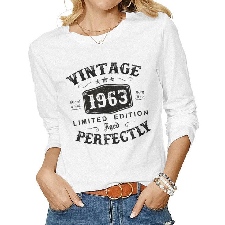 Vintage 1963 60 Years Old 60Th Birthday For Men V3 Women Long Sleeve T-shirt