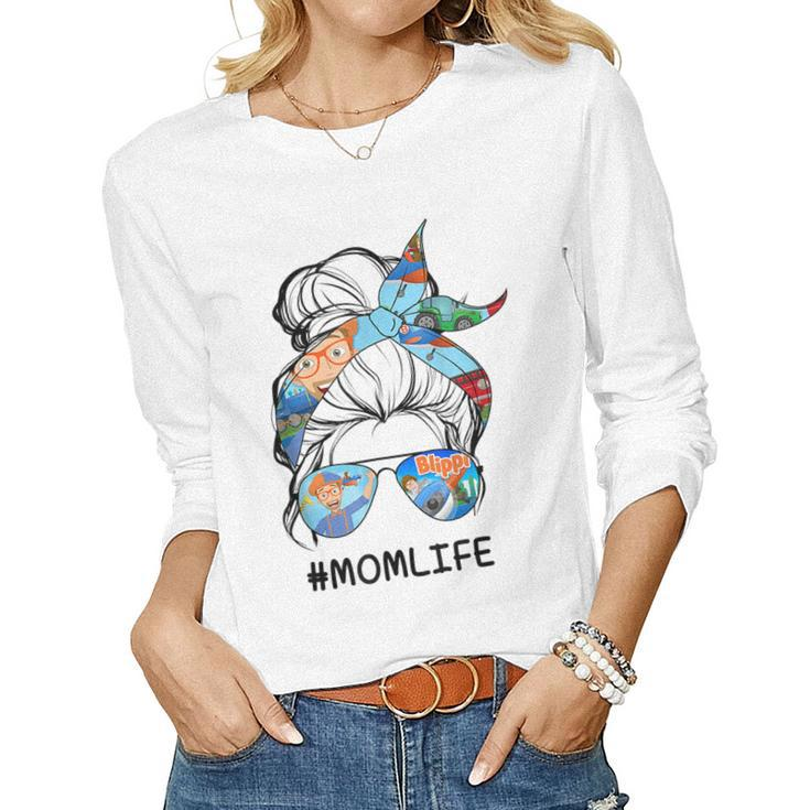 Vintage Blippis Mom Life For Men Woman Kid Women Long Sleeve T-shirt