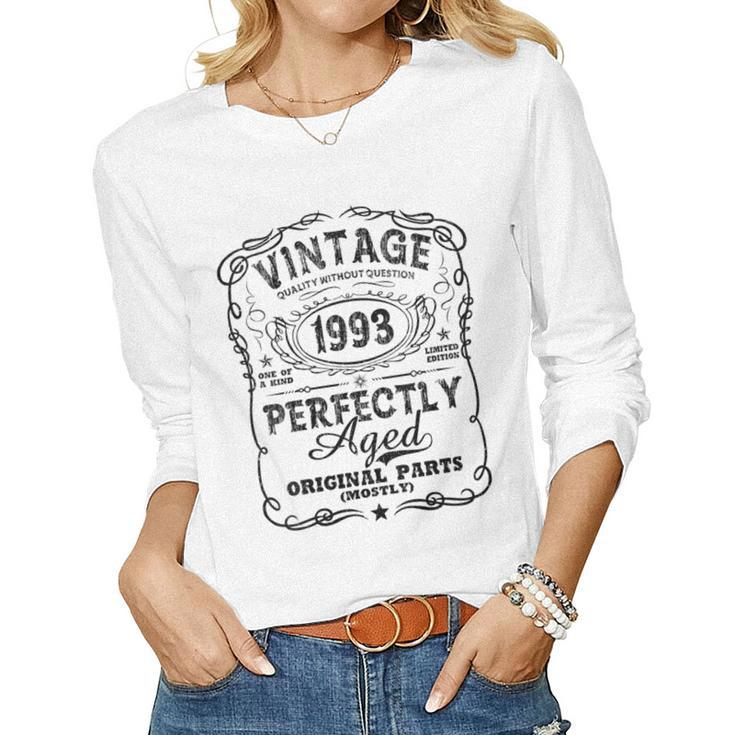 Womens Vintage Made In 1993  30Th Birthday  Women Graphic Long Sleeve T-shirt