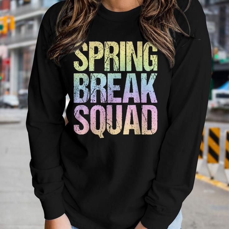 2023 Spring Break Squad Pastel Rainbow Vintage Graphic Women Long Sleeve T-shirt Gifts for Her