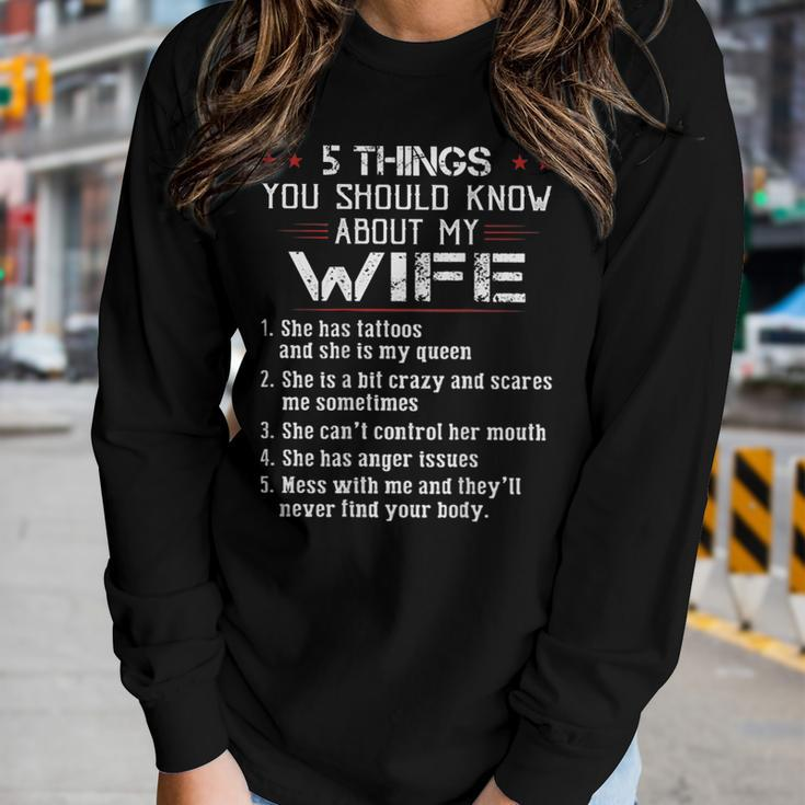 5 Things You Should Know About My Wife Has Tattoos On Back Women Graphic Long Sleeve T-shirt Gifts for Her