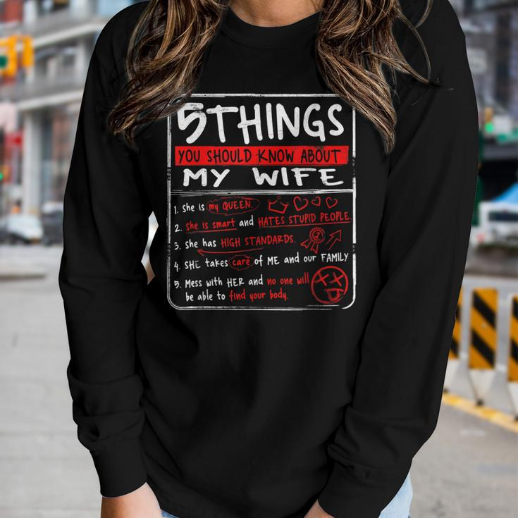 5 Things You Should Know About My Wife Husband Gift Women Graphic Long Sleeve T-shirt Gifts for Her