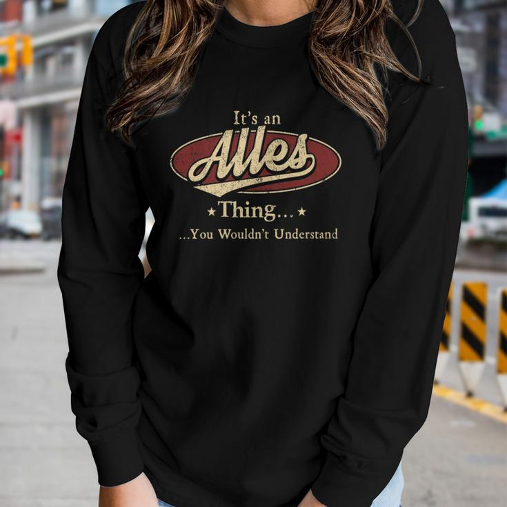 Alles Name Alles Family Name Crest Women Graphic Long Sleeve T-shirt Gifts for Her