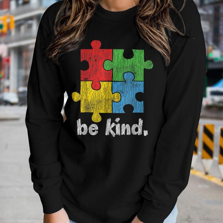 Autism Awareness Be Kind Autistic Kids Awareness Kindness Women Long Sleeve T-shirt Gifts for Her