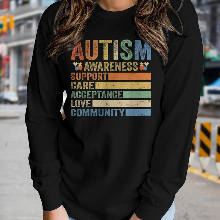 Autism Awareness Support Care Acceptance For Women Mom Dad Women Long Sleeve T-shirt Gifts for Her
