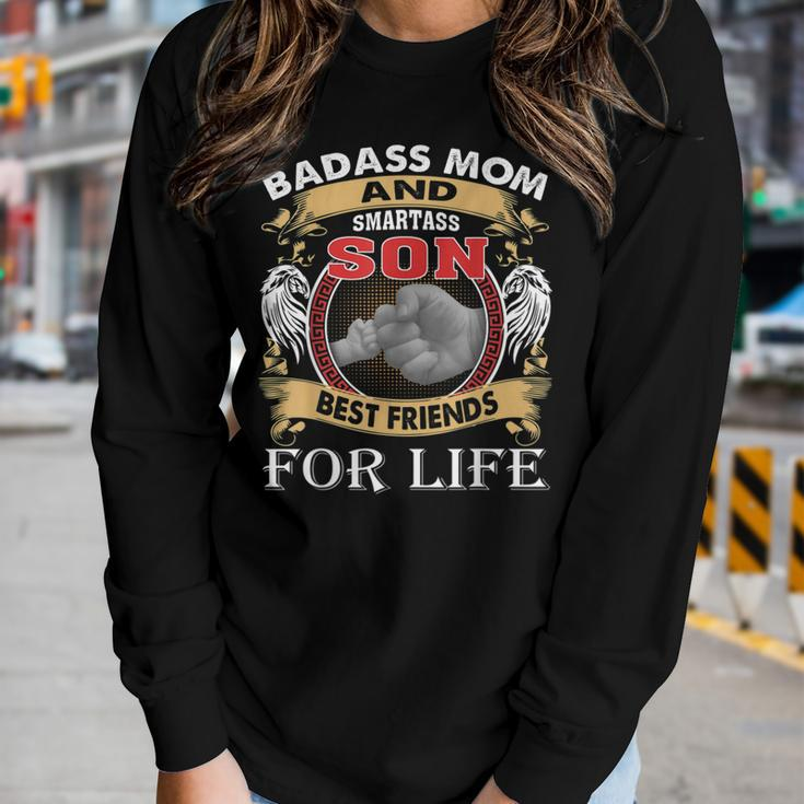 Badass Mom And Smartass Son Best Friend For Life Women Long Sleeve T-shirt Gifts for Her
