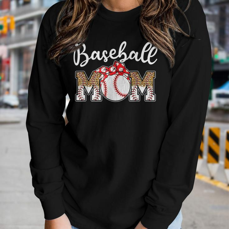 Baseball Mom Leopard Softball Mom 2023 Women Long Sleeve T-shirt Gifts for Her
