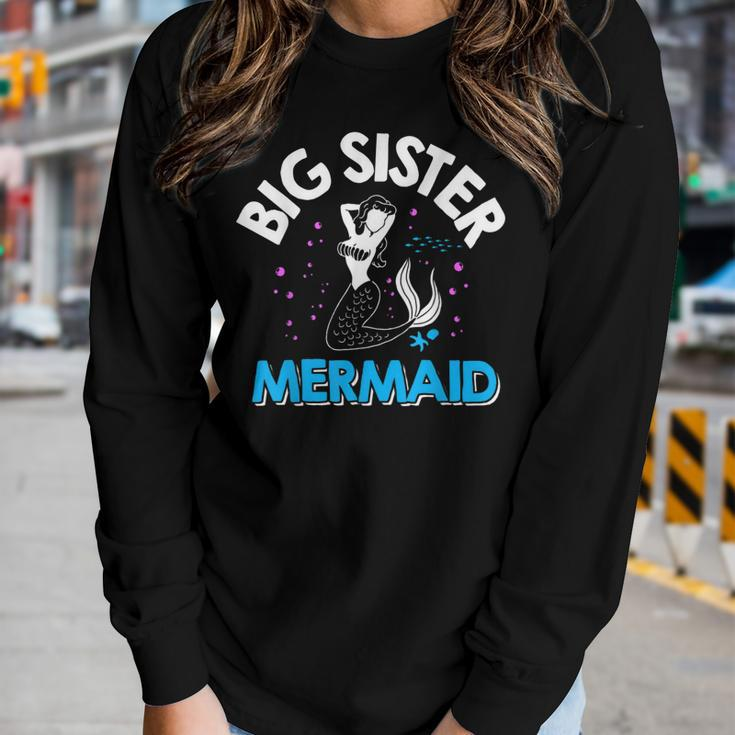 Big Sister Mermaid Matching Family Women Long Sleeve T-shirt Gifts for Her