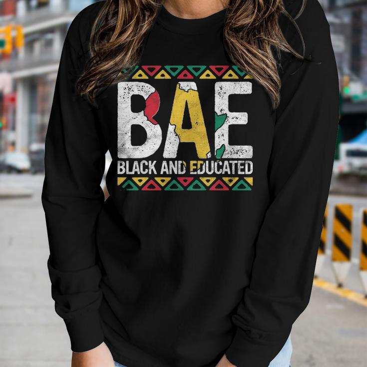 Black And Educated Bae Gift Pride History Month Teacher Women Graphic Long Sleeve T-shirt Gifts for Her