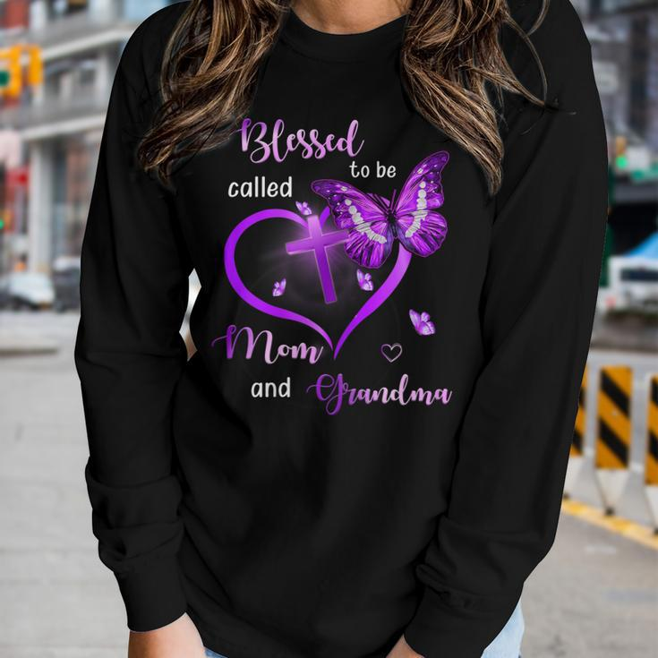 Womens Blessed To Be Called Mom And Grandma Women Long Sleeve T-shirt Gifts for Her