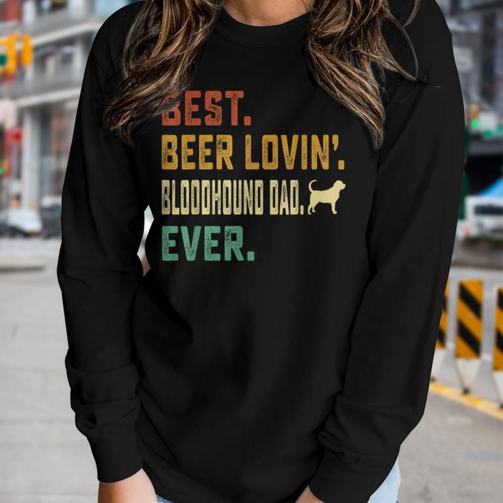 Bloodhound Dog Lover Best Beer Loving Bloodhound Dad Women Long Sleeve T-shirt Gifts for Her