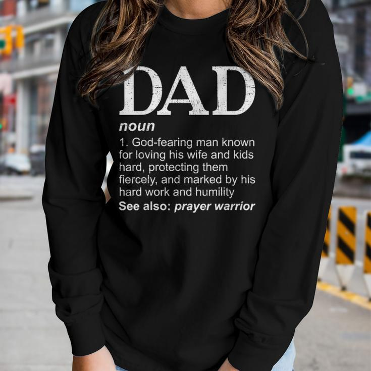 Christian Dad Definition Fathers Day Funny Dad Gift Women Graphic Long Sleeve T-shirt Gifts for Her