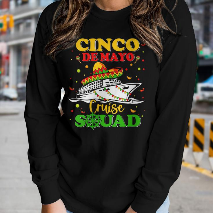Womens Cinco De Mayo Cruise Squad 2023 Mexican Trip Family Matching Women Long Sleeve T-shirt Gifts for Her