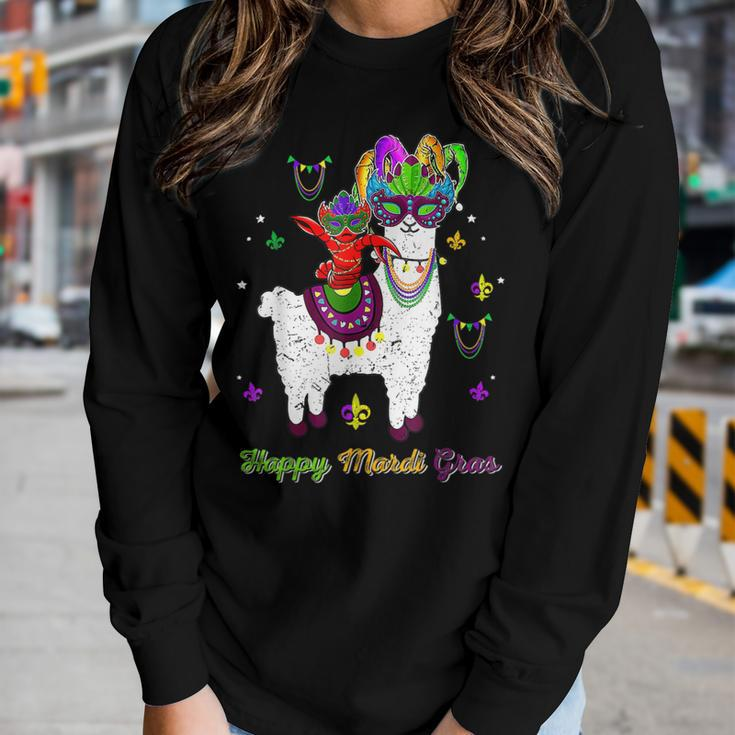 Crawfish Riding Prob Llama Funny Mardi Gras New Orleans Kids Women Graphic Long Sleeve T-shirt Gifts for Her