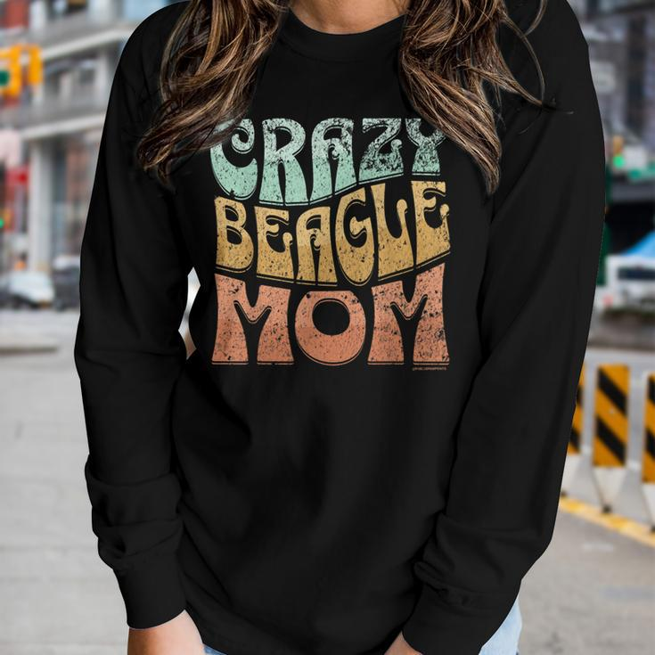 Crazy Beagle Mom Retro Vintage Top For Beagle Lovers Women Long Sleeve T-shirt Gifts for Her