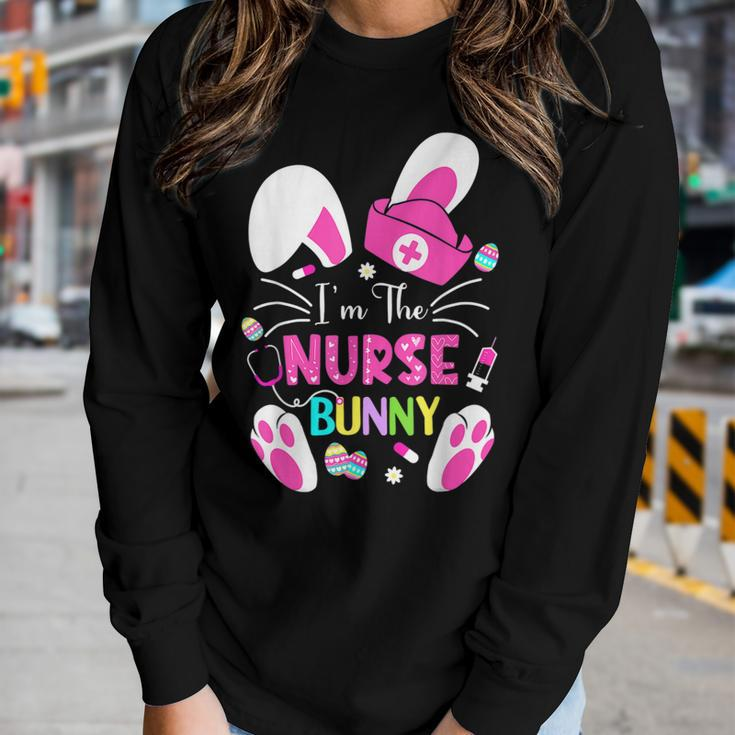 Cute Bunnies Easter Im The Nurse Nurse Life Rn Nursing Women Graphic Long Sleeve T-shirt Gifts for Her