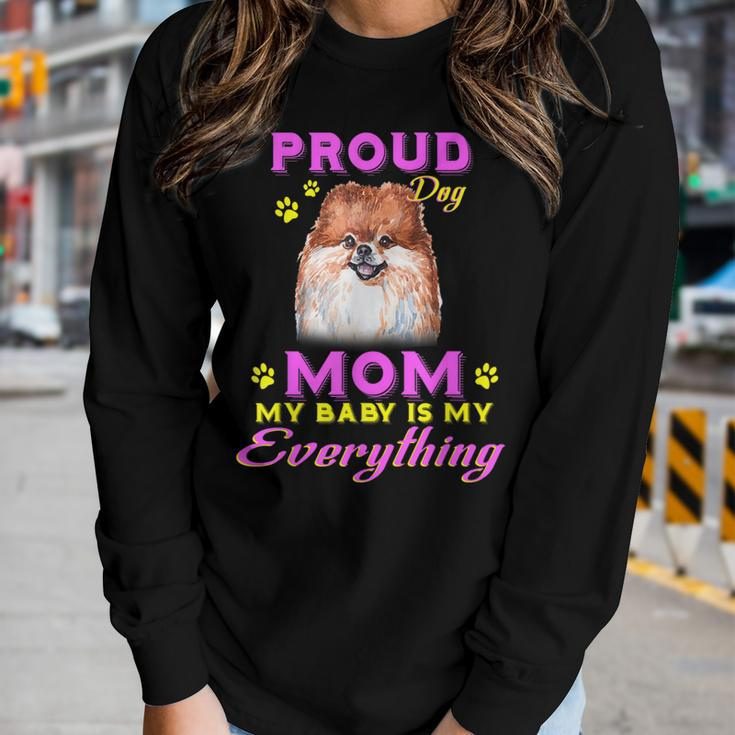 Cute Dogs Proud Dog Pomeranian Mom Women Long Sleeve T-shirt Gifts for Her