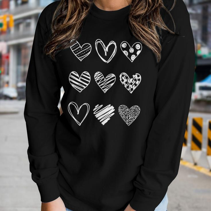 Cute Heart Happy Valentines Day Love Couple Men Women Women Graphic Long Sleeve T-shirt Gifts for Her