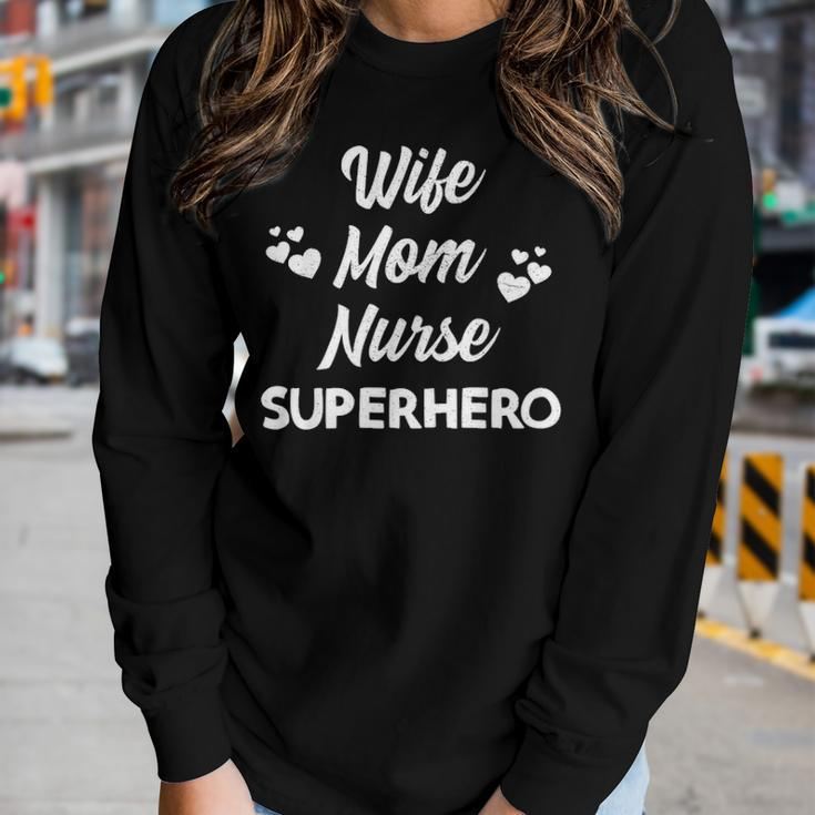 Cute Mothers Day Wife Mom Nurse Superhero Mommy & Womens V2 Women Graphic Long Sleeve T-shirt Gifts for Her