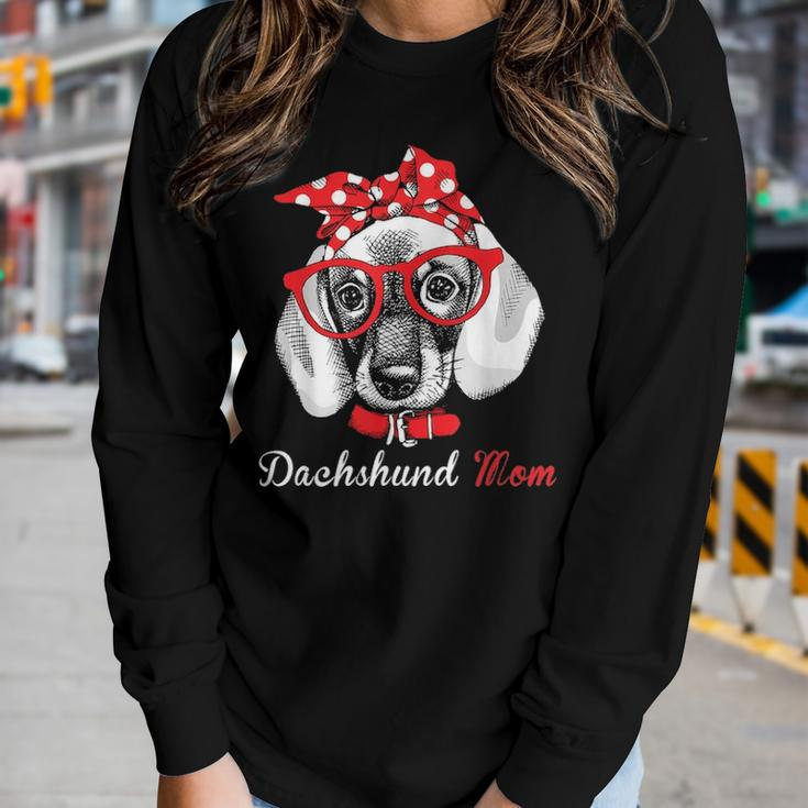 Dachshund Mom For Doxie Wiener Lovers Mothers Day Gift Women Graphic Long Sleeve T-shirt Gifts for Her