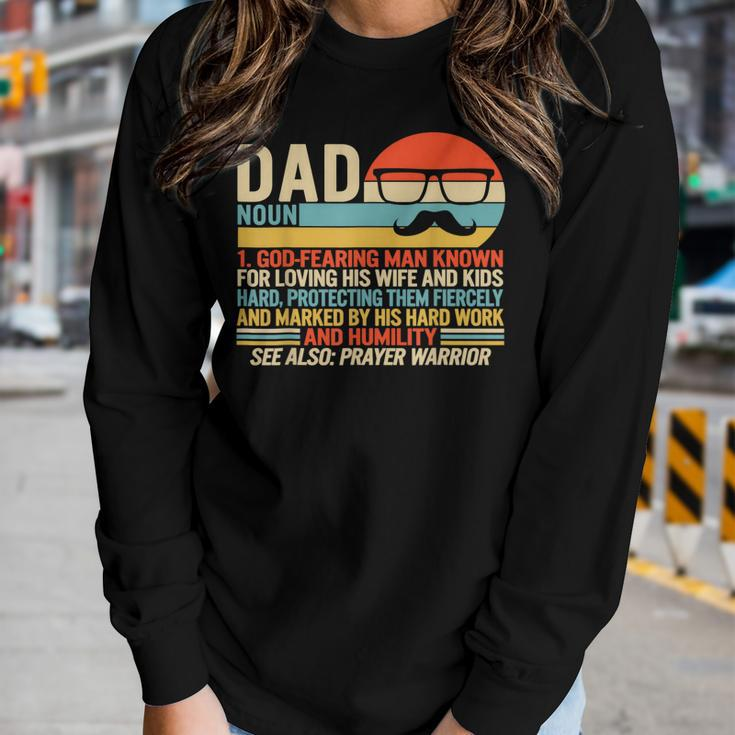 Dad Moustache Fathers Day Christian Prayer Father In Law Women Long Sleeve T-shirt Gifts for Her