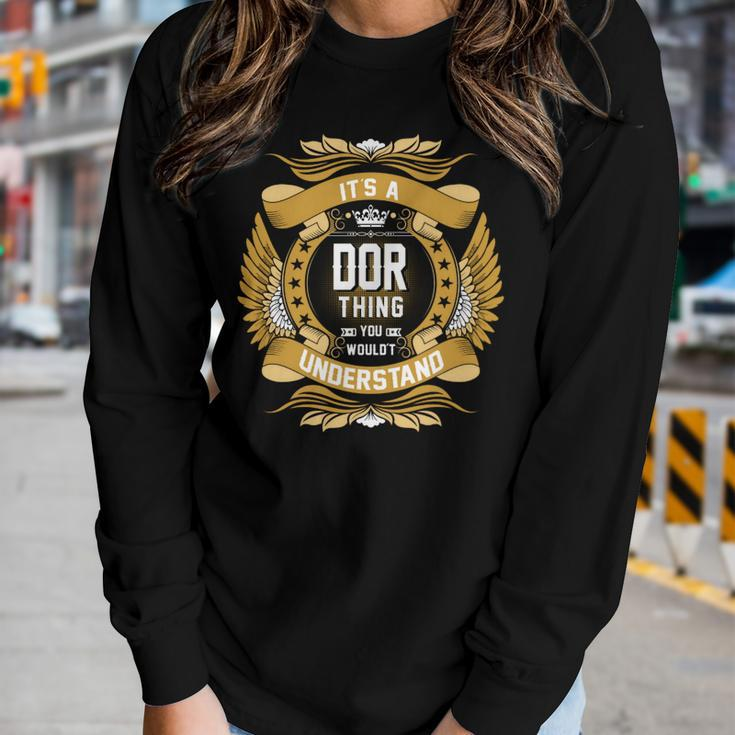 Dor Name Dor Family Name Crest V3 Women Graphic Long Sleeve T-shirt Gifts for Her