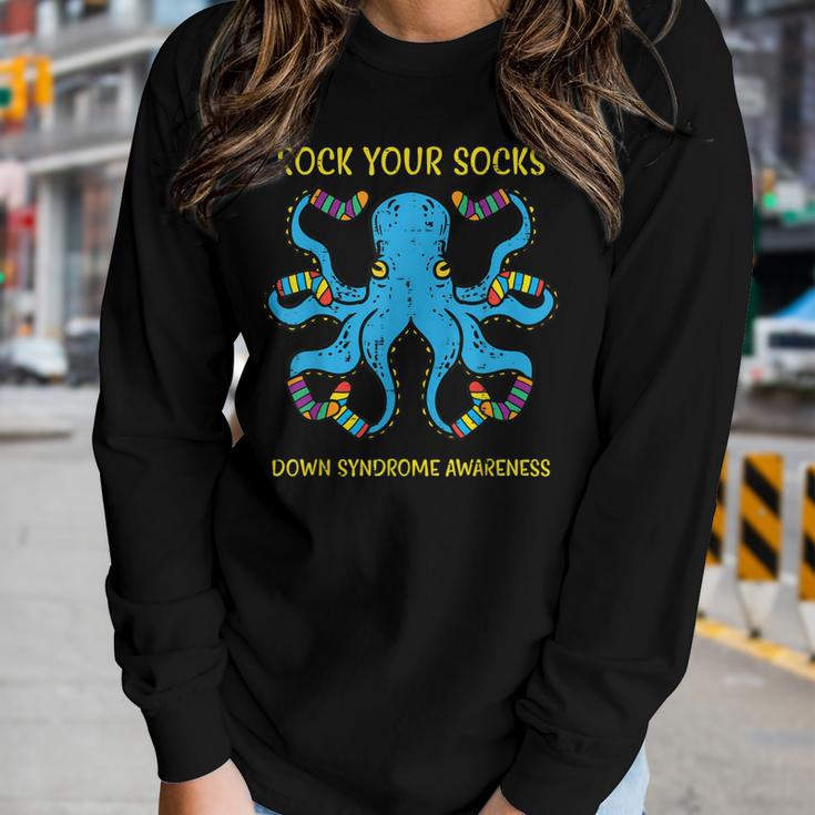 Down Syndrome Awareness Octopus Rock Your Sock Men Women Kid Women Long Sleeve T-shirt Gifts for Her