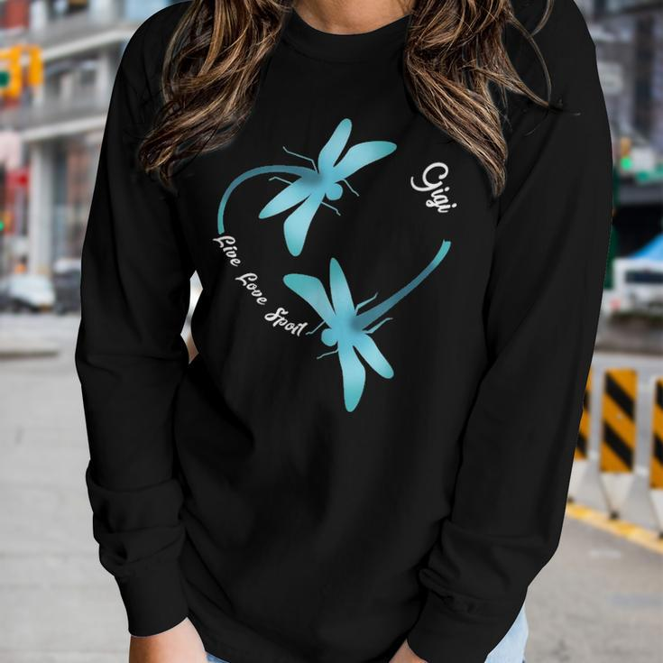 Dragonfly Live Love Spoil Gigi Funny Gigi Gift For Mom Women Women Graphic Long Sleeve T-shirt Gifts for Her