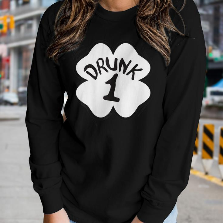 Drunk 1 St Pattys Day Shirt Drinking Team Group Matching Women Long Sleeve T-shirt Gifts for Her