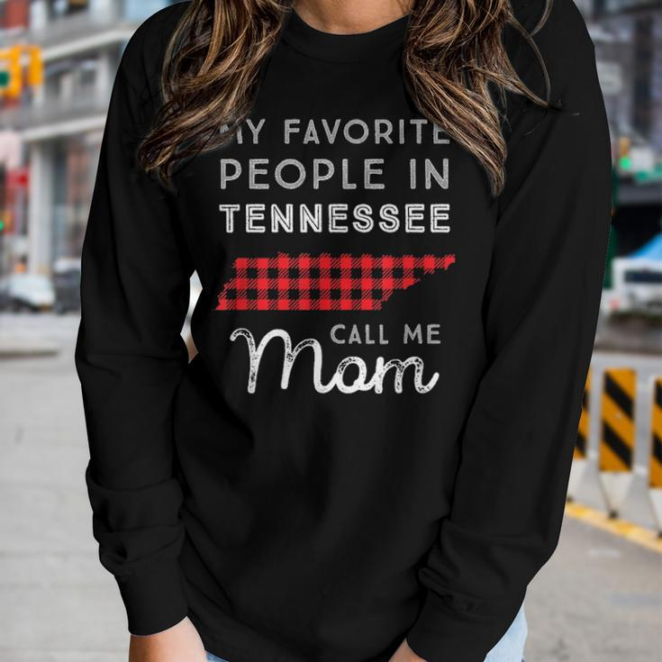 Family Matching Mom Mother Gift Red Buffalo Plaid Tennessee Women Graphic Long Sleeve T-shirt Gifts for Her